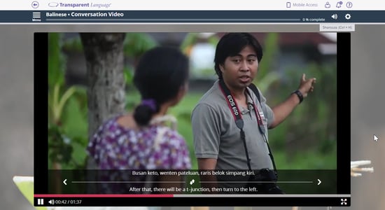 Balinese course Transparent Language Online