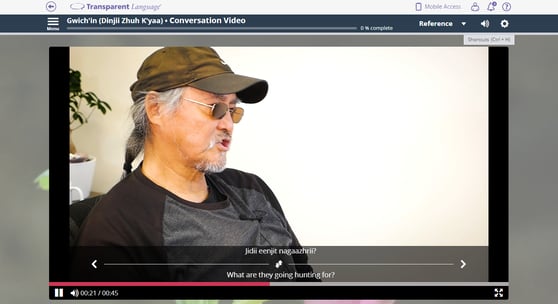 Gwichin course Transparent Language Online
