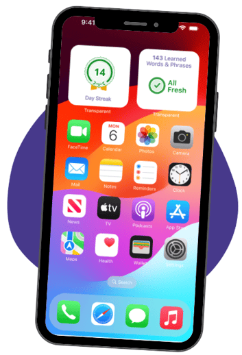 Transparent Language app widgets