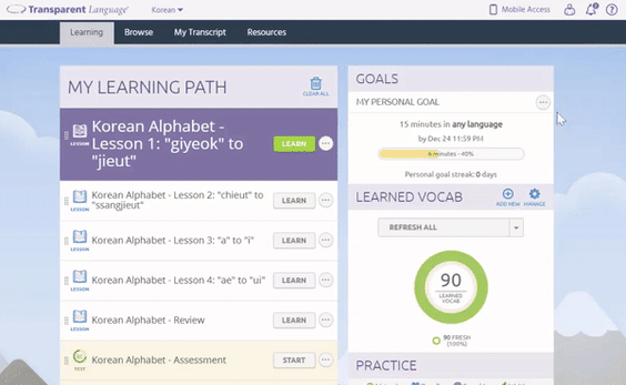 daily language learning goal