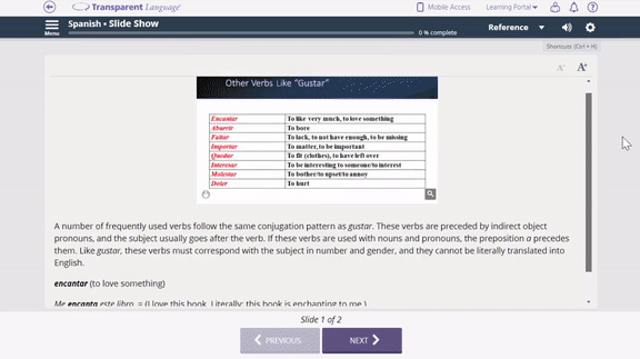 Transparent Language Spanish for Professionals Course - Grammar Lesson