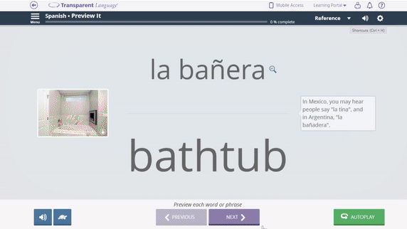 Transparent Language Spanish for Professionals Course - Vocabulary Lesson
