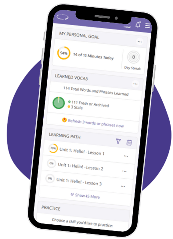 Transparent Language Online app