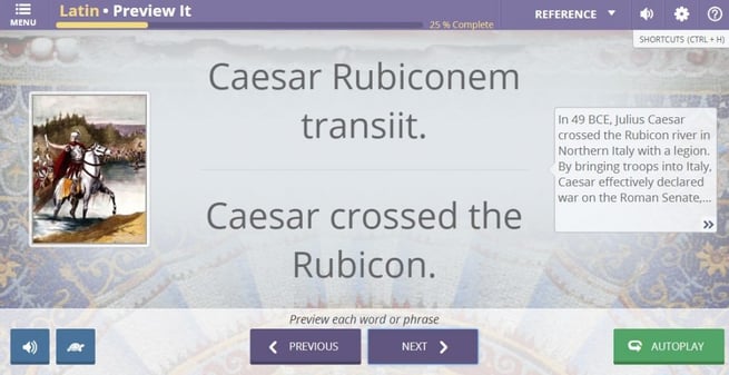 online latin course history