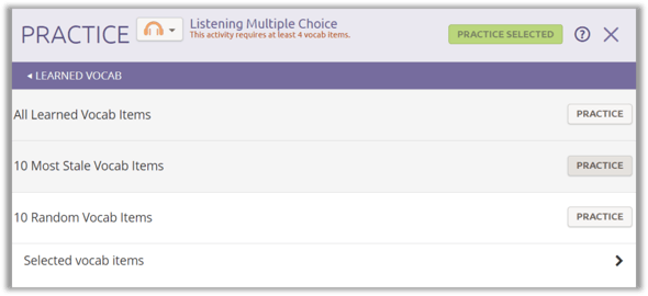 review Learned Vocab with Practice activities Transparent Language Online